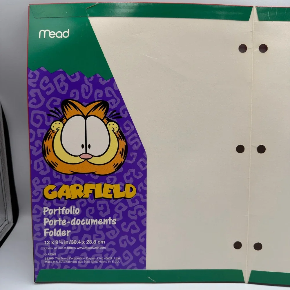 Vintage Mead Garfield Bad to the Bone Portfolio Folder 3-Hole Punched 33288 USA